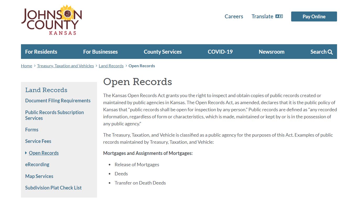 Open Records | Johnson County Kansas