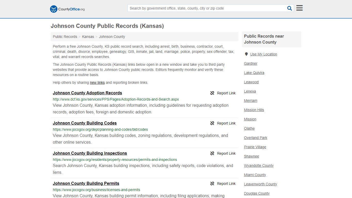 Johnson County Public Records (Kansas) - County Office